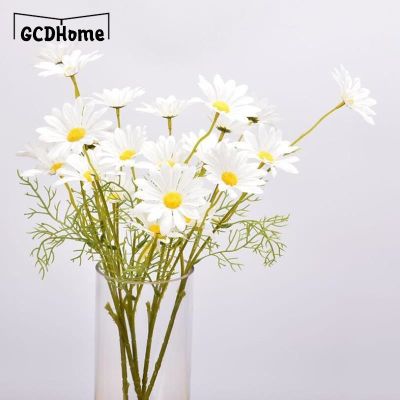 【CC】 1PC 5Forks Daisies Artificial Flowers Rural Wedding Office Decoration Arrangement Chrysanthemum