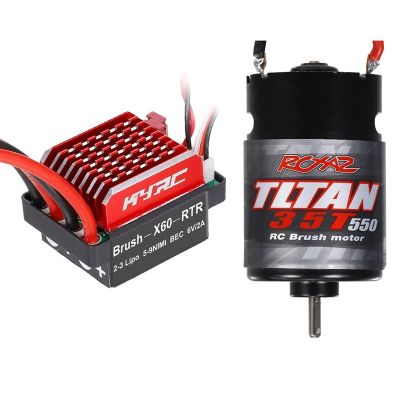 550 Brushed Motor with 60A ESC for 1/10 RC Crawler Axial SCX10 AXI03007 90046 Traxxas TRX4 TRX6 Slash