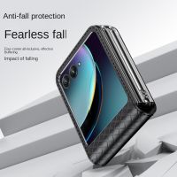 For Motorola Razr 40 Ultra Moto Razr40+ Plus 2023  Luxury Lattice Leather Full Cover Hinge Protection Shockproof Phone Case