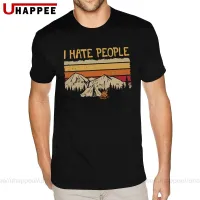 Christmas Mountain Camping I Hate People Tshirt For Men Personalized Short Sleeves White Crew Neck T Shirt