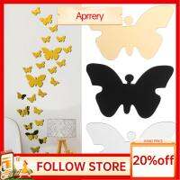 APRRERY 25PCS/Set DIY ของตกแต่งบ้าน แฟชั่นทันสมัย ห้องนอนเนอสเซอรี่ รูปลอกผีเสื้อ สติ๊กเกอร์ผีเสื้อ 3 มิติ พื้นผิวกระจก ศิลปะบนผนัง