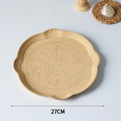 Wooden Storage Trays Decorative Tray for Living Room Desktop Storage Plate Fruit Sundries Tray Oval Round Cake Snack Platter