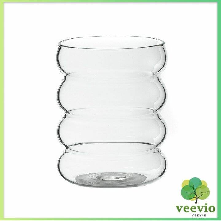 veevio-better-ถ้วยแก้ว-ถ้วยกาแฟ-ถ้วยนม-ทรงลอนใหญ่-จับถนัดมือ-glass-cup-มีสินค้าพร้อมส่ง