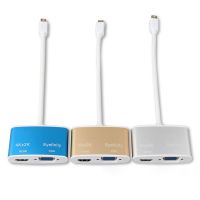 [LUNA electronic accessories] Thunderbolt Mini DisplayPort DP เป็น HDMI 4KX2K /Vga 2 In 1 Eyefinity Aluminium Converter Adapter Cable สำหรับ Mac MacBook