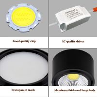 ZZOOI 1pcs high quality surface mounted LED COB Dimmable Downlights AC85-265V 7w 9w 12w 15w 18w LED Ceiling Lamp Spot lights downlight