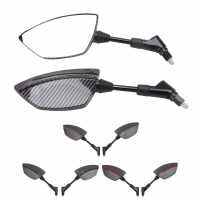 Motorcycle Side Mirror Motorbike Rearview Mirror Carbon Fiber Style Shell for Scooters ATVs with 8mm Base Mirrors