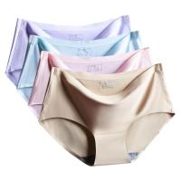 1pc หญิงชุดชั้นในไร้รอยต่อกลางเอว XL กางเกงสามเหลี่ยม Ice silk seamless underwear women Mid waist XL Womens briefs [high quality]