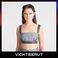 VICKTEERUT (ราคาปกติ 5,400-.) Gingham Organza Cropped Top เสื้อตัวสั้น ลายตาราง ผ้าออร์แกนซา