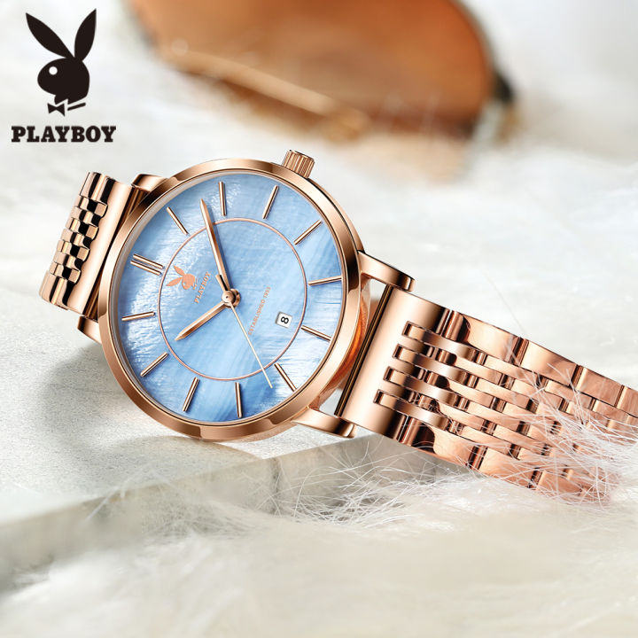 plyaboy-นาฬิกา-ผู้หญิง2023-โรสโกลด์-นาฬิกาควอตซ์-กันกระแทก-กันน้ำ-หรูหรา-นาฬิกา