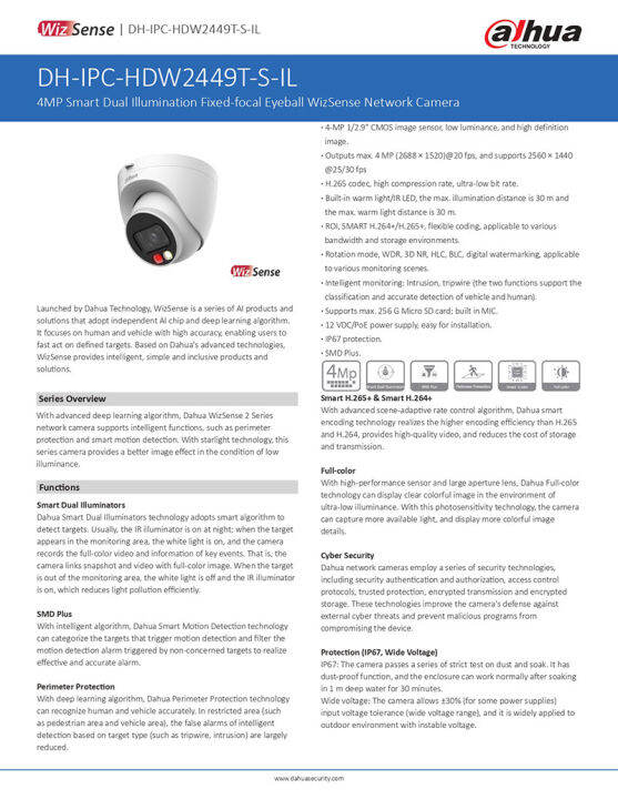 dahua-กล้องวงจรปิด-4-ล้านพิกเซล-รุ่น-dh-ipc-hdw2449t-s-il-fixed-focal-eyeball-wizsense-network-camera