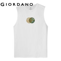 GIORDANO Men Huangshouyi Series T-Shirts 100% Cotton Sleeveless Tee Fashion Print Crewneck Casual Summer Tshirts 91093084