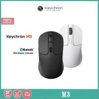 Keychron M3เมาส์ไร้สายขนาดกลางมือใหญ่มีสายบลูทูธที่สามจำลองการตรวจสอบเมาส์ RGB