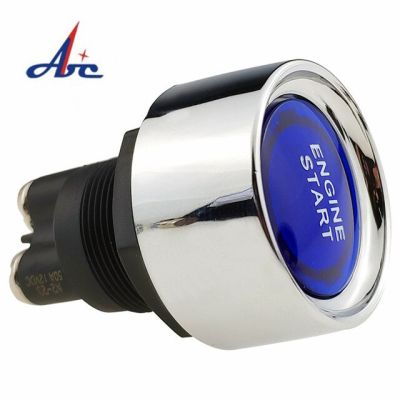 สวิตช์สตาร์ทเครื่องยนต์รถสีแดง/ฟ้าสว่าง12V แบบสากล22Mm