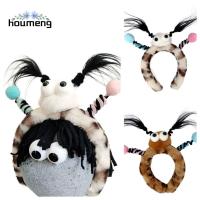 HOUMENG ที่คาดผมตุ๊กตาน่าเกลียดรูปการ์ตูน DIY ผมยาวตาใหญ่ของขวัญที่รัดผมตลกที่คาดผมตุ๊กตาผ้ากำมะหยี่สามมิติสำหรับเด็ก