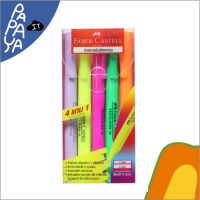 FABER-CASTELL ปากกาHighlight ปากกาไฮไลท์ ปากกาเน้นข้อความ TEXTLINER 38 สีพาสเทล ชุด 4 แถม 1