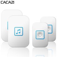 CACAZI Inligent Wireless Doorbell Waterproof 2 Button 2 Receiver 300M Remote US EU UK AU Plug Home Cordless Door Bell Chime