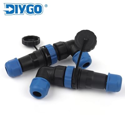 SP20 IP68 Waterproof Cable Connector Butt Type Elbow plug Socket Male Female Suit Welding Industrial Aviation Connector DIY GO