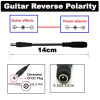 Guitar Reverse Polarity Converter Lead Cable Black 14cm 5.5x2.1mm for Guitar Effect Pedal Keyboard Guitar Accessories