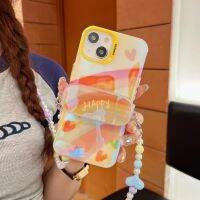 【สายคล้องโทรศัพท์】เคสสายคล้องแบบคาดตัวผีเสื้อสีสันสดใสสำหรับ IPhone 14 13 12 11 Pro Max พร้อมคลิปเชือกหนังแกะห้อยสร้อยคอฝาครอบสาย INS