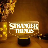 Hot TV Series Show Stranger Things 3D Letter Upward Lighting Night Light Cool Gift Bedroom Bedside Table Lamp LED Sensor Lights