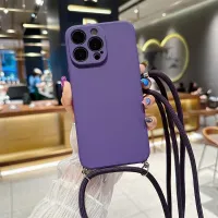 Crossbody Lanyard Liquid Phone Case For iPhone 14 13 12 Mini 11 Pro Max Plus X XS XR Candy Color Silicone Soft TPU Back Cover Phone Cases