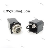 2pc PJ-612A 3Pin 6.35mm 6.5 mono Female power Jack Panel Mount Solder Nut Headphone Connector Socket 1/4 inch Audio Microphone WB6TH