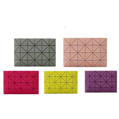 TOP☆【NEW Available】Issey Miyake Japanese New Style One Bottom One Color Wallet Geometric Diamond Triangle Envelope Handbag