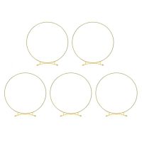 5Pcs Metal Curved Base Floral Hoop Centerpiece for Table, Metal Gold Wreath Rings with Stands for Table Decorations