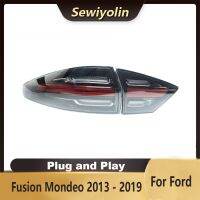 สำหรับฟอร์ดฟิวชั่น Mondeo 2013-2019อุปกรณ์เสริมรถยนต์ภาพเคลื่อนไหวไฟพ่วงแอลอีดีไฟท้ายปลั๊กแอนด์เพลย์สัญญาณดีอาร์แอล