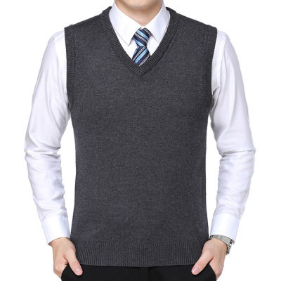 ☽❈ hnf531 Freedun® Men Casual Winter Solid Color V Neck Sleeveless Knitted Woolen Plus Size Vest