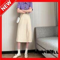 NEW MALL Korean Version Of The New Chic High Waist Thin Side Slit Mid-Length Net Red Ins Popular Skirt Women