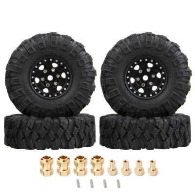 4Pcs 62X21mm 1.0 Inch Metal Beadlock Wheel Rim Tire Set for 1/18 1/24 RC Crawler Car Axial SCX24 AX24 TRX4M FCX24