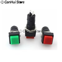 5PCS PBS-12 Square Self locking / Self resetting Inching Switch Small button switch hole 12mm Red Green PBS-12A / PBS-12B  Power Points  Switches Save