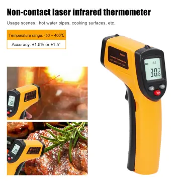 Blue Digital Infrared Thermometer Laser Industrial Temperature Gun  Non-contact With Backlight -50-380cnot For Humansbattery Not Included