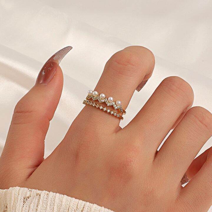 cod-european-and-ins-corrugated-pearl-ring-female-fashion-light-luxury-inlaid-zircon-double-layer-geometric-opening-index-finger