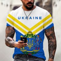 Unisex 2022 Ukrainian Flag Color Matching T-shirt Men Women Fashion Breathable Top 6xl Hd Printing T Shirt Summer Shirts Tee