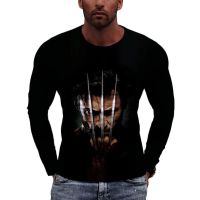 Camiseta de manga larga para hombre y mujer, camisa de gran tamaño con estampado 3D de Marvel, Lobezno, Logan, Harajuku, Primavera