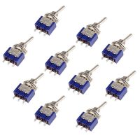 10PC/5PCS Miniature Toggle Switch Single Pole Double Throw SPDT (MTS102) ON-ON 120VAC 6A 1/4 Inch Mounting MTS-102