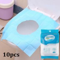 Caryfp 10pcs Disposable Toilet Seat Covers Mat Paper Cover Pad Protector for Camping Travel Bath Pads Bathroom Accessories