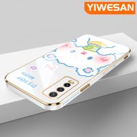 YIWESAN เคสสำหรับ Vivo Y50 Y30 Y30i การ์ตูนน่ารักของแท้กระต่ายซิลิโคนนิ่มเคสแฟชั่นกันกระแทกหรูหราเคสโทรศัพท์คลุมทั้งหมดป้องกันเลนส์กล้อง