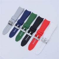 อุปกรณ์เสริมนาฬิกา Smart Rubber Strap Color Soft Sports Bracelet Strap Mens Curved Silicone Strap 20มม.