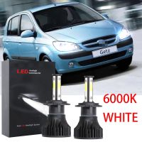 หลอดไฟหน้ารถยนต์ LED 6000K ฮาโลเจน สีขาว แบบเปลี่ยน สําหรับ HYUNDAI Getz 2006 2007 2008 2009 2010 2011 1 คู่