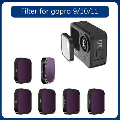 ดั้งเดิม! ตัวกรองสำหรับ Gopro Hero 11 ND 8 ND16 ND32 CPL เลนส์กรองแสงป้องกันสำหรับ Gopro 10/9 ND อุปกรณ์เสริมชุดฟิลเตอร์กล้องแอคชั่นแคมเมรา