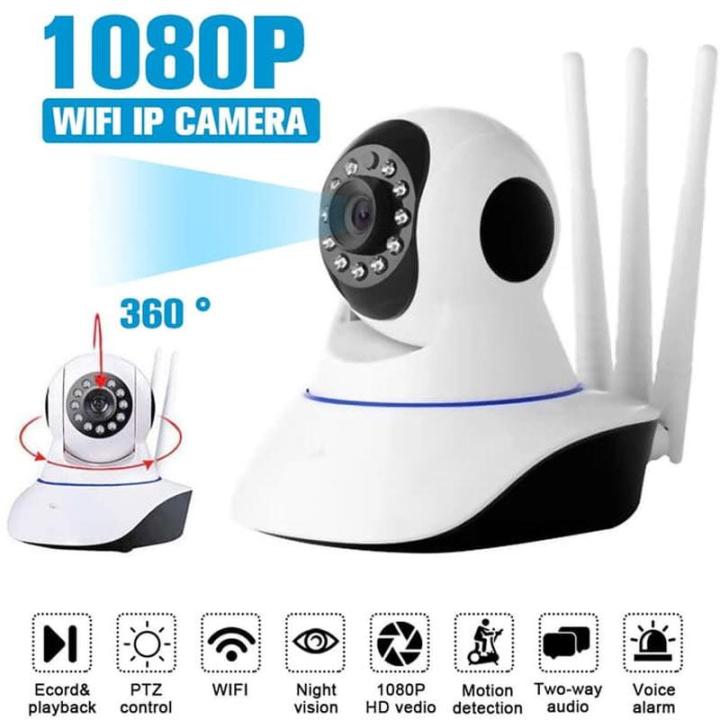 IP Camera CCTV Wifi || IPCAM WIRELESS 3 Antena V380 NEW VERSION ...