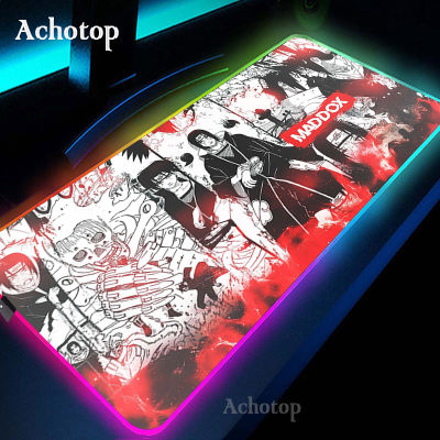 Itachi RGB Mouse Pad Anime Gaming Mouse Pad PC Gamer Computer Large Mousepad XXL Mouse Pads Mause Car 900x400 Desk Mat For CS