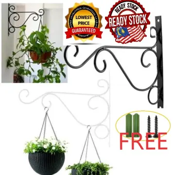 Hanging Plant Bracket, 2 Pcs 10 Cast Iron Decorative Wall Planter Hanger  Hooks for Hanging Plants Flower Baskets Wind Chimes Bird Feeders, Indoor  Outdoor Rustic Home Decor 