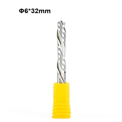 1Pc 6Mm Aaa เครื่องตัดดอกกัดแบบเกลียวแบบฟันคู่ไม้คาร์ไบด์ Cnc End Mill 22Mm 25mm32mm