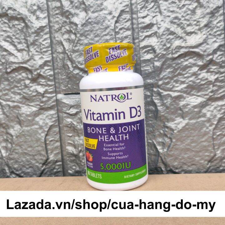 Viên ngậm Natrol Vitamin D3 5000IU 125mcg 90 viên 5,000 IU Ngăn ngừa