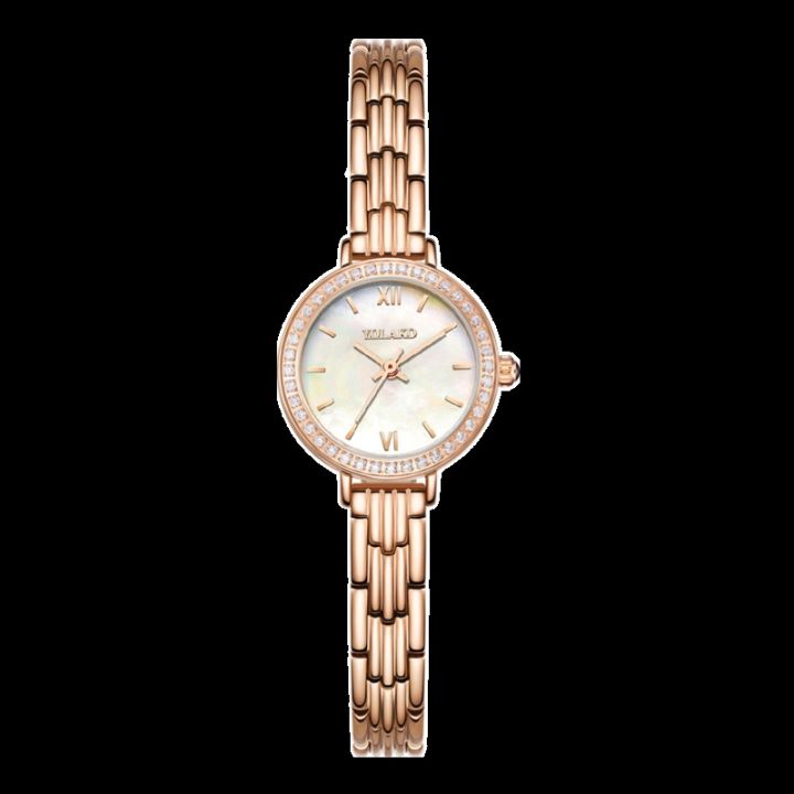 นาฬิกากําไลนักเรียนหญิงเรียบง่ายแบบเกาหลีเพชร-encrusted-นาฬิกาข้อมือผู้หญิง-ins-สไตล์มหาลัยสุทธิสีแดงนาฬิกาสายเหล็กหญิง