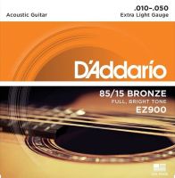 สายกีตาร์โปร่ง Daddario EZ900 (ของแท้ 100%) BRONZE ACOUSTIC GUITAR STRINGS, EXTRA LIGHT, 10-50 ใช้ได้กีตาร์โปร่งทุกรุ่น